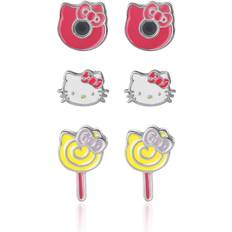 Hello Kitty Girls Earrings Set Official License - Gift Rhodium