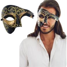 Men Half Masks Luxury Mask Vintage Phantom of the Opera Mask – Venetian Half Face Mask – Costume Party Masquerade Ball Carnival Mardi Gras