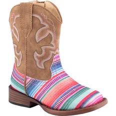 Pink Boots Roper Toddlers Glitter Serape Sq Toe Boots Tan