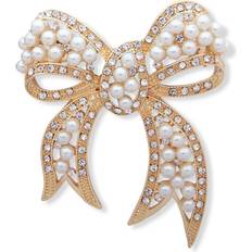 Women Brooches Anne Klein Pearl Bow Brooch -887