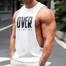 Shein Hvid Toppe Shein Men Letter Graphic Tank Top