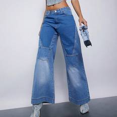 Modal Jeans Shein Wide-leg Denim Jeans With Washing Effect