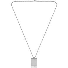 Lacoste Silver Jewelry Lacoste Men's Ion Plated Pendant Necklace One One