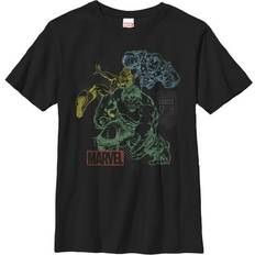 Checkered T-shirts Children's Clothing Marvel Boy Three Heroes Graphic Tee Black