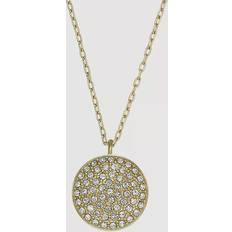 Fossil Women Necklaces Fossil Sadie Glitz Disc Gold-Tone Stainless Steel Chain Necklace JF04544710 JF04544710