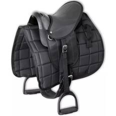 Equestrian vidaXL Pony Saddle Set 10" Black