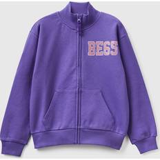 Organic Outerwear United Colors of Benetton Sweatshirt With Zip And 2XL, Violet, Kids