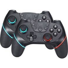HCSC 2pcs Black 2 Bluetooth-compatible Pro Gamepad for N-Switch Wireless