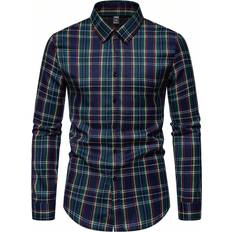 Shein Men Shirts Shein Men'S Plaid Long Sleeve Shirt