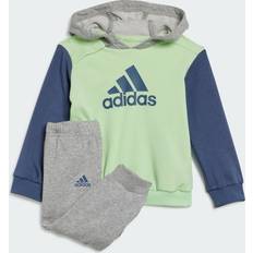 0-1M Tracksuits Children's Clothing adidas Essentials Colorblock Jogger Set - Semi Green Spark/Preloved Ink/Medium Grey Heather