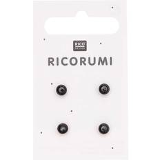 Sort Knapper Rico Design Knöpfe braun-schwarz 5mm 4 Stück mit Steg