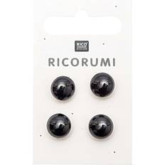 Brun Knapper Rico Design Knöpfe braun-schwarz 11mm 4 Stück mit Steg