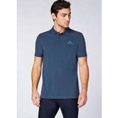 Blue - Unisex Polo Shirts Kappa Logo Print Polo Shirt Marine