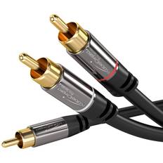 KabelDirekt 5m RCA Video Cable/Cord Subwoofer RCA to 2 RCA, Hi-Fi, Double