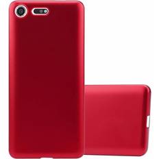 Cadorabo METALLIC RED Case for Sony Xperia XZ PREMIUM Cover Matt Metallic Protection TPU Silicone Gel Back case Red