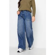 PixieGirl Petite Washed Wide Leg Jeans Blue