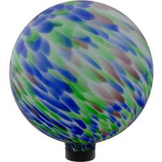 Northlight Blue and Green Brush Strokes Glass Garden Gazing Ball