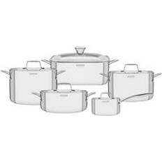 Tramontina Stainless Steel 5-Piece Grano Cookware Set with lid
