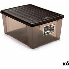 Bruna - Plast Förvaringslådor Stefanplast Elegance Förvaringsbox med Lock 15 L 29 x 17 x 39 cm Set of 6 Förvaringslåda