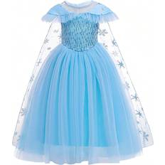 Shein Little Girls Solid Color Sequins Birthday Wedding Princess Dress with Cape, Suitable for Performances, Parties and Holidays