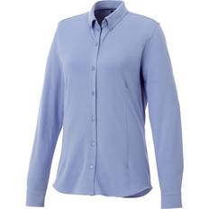 Elevate Skjortor Elevate Womens/Ladies Bigelow Long Sleeve Pique Shirt Light Blue