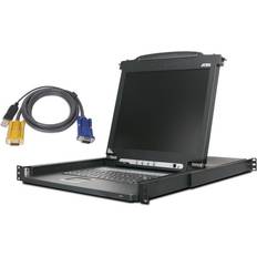 KVM Switches Aten CL1008MUKIT 8Port 17" Single Rail LCD USB/PS2 KVM Console Bundle