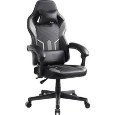 Dowinx Gray Gaming Chairs Dowinx Dowinx Gaming Chair with Pocket Spring Cushion, Ergonomic Computer Chair High Back, Reclining Massage Game Chair Pu Leather 350LBS, Grey