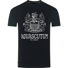 Aquascutum 3XL T-shirts Aquascutum Bold London Aldis Brand Logo Black T-Shirt