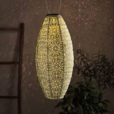 Lights4fun Tyvek Green Moroccan Hanging Solar Lantern