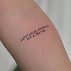Kroppsmakeup Shein 1pc Pvc Temporary Tattoo Sticker, Washable, European And American Style, Fashionable English Phrase 'everything Happens For A Reason' Waterproof And