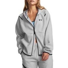 Under Armour Elastan/Lycra/Spandex Pullover Under Armour Unstoppable Fleece Kapuzenjacke Damen 011 mod gray/black Grau 30/32/34