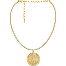 Jewelry Ettika Statement Disc Choker in Metallic Gold. 18k Gold Plated all