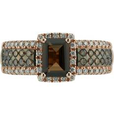14ct Strawberry Gold 0.50ct Diamond & Quartz Ring