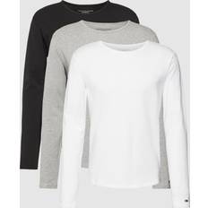 Tommy Hilfiger 3-Pack Premium Essential Long Sleeve T-Shirts BLACK/WHITE/GREY HEATHER