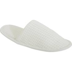 Unisex - White Slippers Towel City Unisex Waffle Mule Closed Toe Hausschuhe