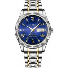 Klockor Shein A Gold Band Calendar Week Waterproof Luminous Business Casual Watch