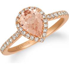 Le Vian 14ct Strawberry Gold Morganite & 0.29ct Diamond Ring