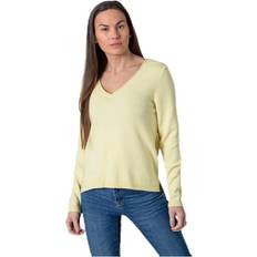 Nylon Suéteres Only Lesly New V-Neck Pullover Beige - Female