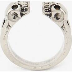 Alexander McQueen Skull Burnished Silver-Tone Ring - Silver