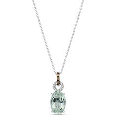 Beige Rings Le Vian 14ct White Gold 0.37ct Diamond Amethyst Pendant