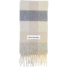 Checked Mohair Scarf - Vanilla/beige/lavender