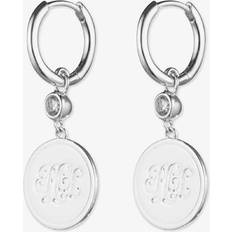 Lauren Ralph Lauren Sterling Silver Script Coin Drop Earrings