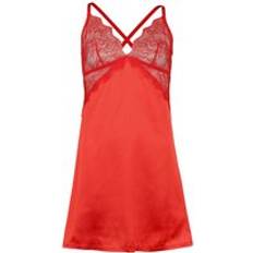 Polyester - Vrouw Nachthemden Premium Lace Negligé Nachtshirt - Rood