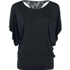 EMP Lace Back Bat Wings T-Shirt - Black