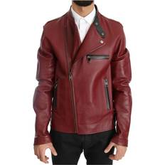 Dolce & Gabbana Red Leather Deerskin Jacket IT44