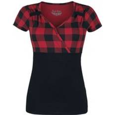 Rock Rebel by EMP T-shirt Svart/röd topp rockabillystil för Dam svart/bordeaux
