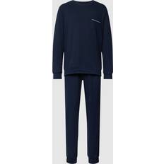 Blauw Pyjama's Schiesser Fine Interlock Pyjama - Dunkerblauw