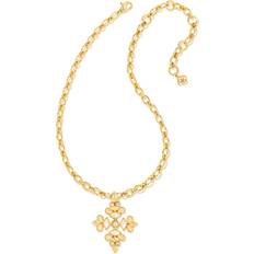 Kendra Scott Kinsley Gold Statement Necklace in Ivory Mix Mixed Stones One