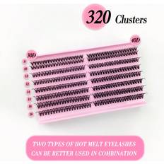Makeup Shein Full Volume, Curled, Soft And Natural 30d 40d Individual Eyelash Extensions, 8-16mm Mixed Length, 0.07mm C/d, Super Lightweight And Waterproof, 2 Rows
