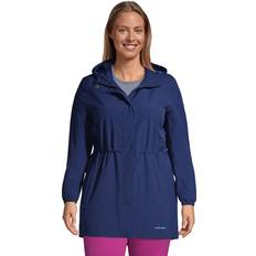 Lands' End Women Rain Clothes Lands' End Lands End Women Plus Waterproof Hooded Packable Raincoat